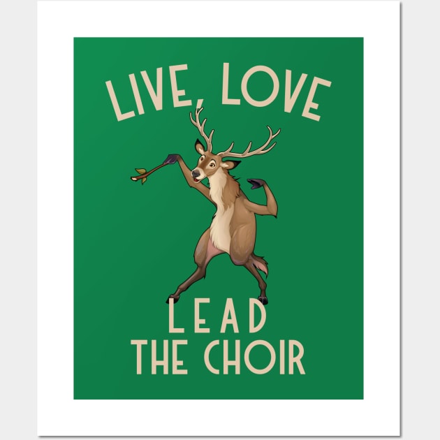 Funny Choir Leader Moose Wall Art by DeliriousSteve
